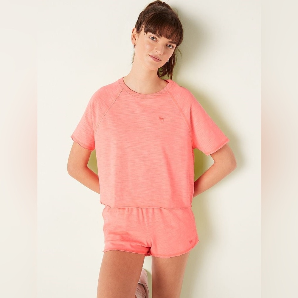 PINK Victoria’s Secret Neon Coral Lounge Set
Top + Shorts Matching Set